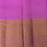 Olive Green And Pink Contrast Kanjivaram Silk Saree