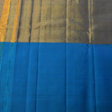 Orange Kanjivaram Silk Saree With Peacock Blue Bird Motif Border