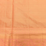 Kanjivaram Silk Saree In Peach With Multicolour Parrot Buttas And Antique Gold Zari Self Border