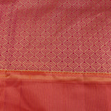 Sea Green Kanjivaram Silk Saree With Orange-Red Border And Gold Zari Paisley Weave
