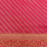 Kanjivaram Silk Saree In Crimson Red With Multicolour Floral Jaal And Gold Zari Swan Border