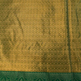Exquisite Copper-Red And Green Kanjivaram Silk Saree With Geometric Weaving