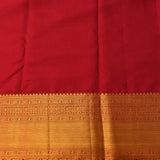 Pure Kanjivaram Silk Saree — Peacock Blue With Maroon Contrast Border & Gold Zari Floral Pallu