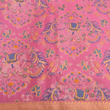 Pink Kanjivaram Silk Saree with Multicolor Woven Elephant Pallu