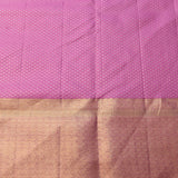 Kanjivaram Silk Saree In Lavender With Silver Zari Leaf Jaal And Contrast Antique Gold Multicolour Floral Medallion Border