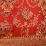Red Kanjivaram Silk Saree With Swan And Floral Zari Border