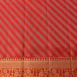 Red Kanjivaram Silk Saree With Swan And Floral Zari Border