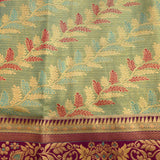 Regal Sea Green And Purple Kanjivaram Silk Saree With Gold Zari Floral Jaal