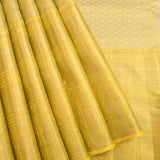Golden Yellow Kanjivaram Silk Saree With Self-Tone Zari Weave