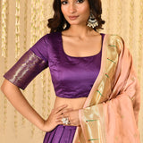 Royal Purple Dupion Silk Solid Lehenga Set