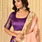 Royal Purple Dupion Silk Solid Lehenga Set