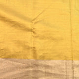 Mustard Yellow Kanjivaram Silk Saree With Antique Gold Border And Tonal Floral Weave