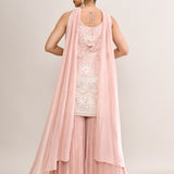 Soft Pink Georgette Embroidered Palazzo Set