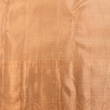 Peach Kanjivaram Silk Saree With Self Border And Tonal Floral Weave