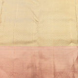 Radiant Metallic Gold & Rose Pink Handwoven Kanjivaram Silk Saree With Ornate Paisley Border