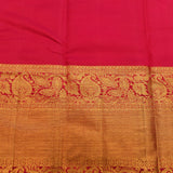 Grey Kanjivaram Silk Saree With Magenta Pallu And Gold Paisley Border