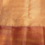 Gold Tissue Kanjivaram Silk Saree With Maroon Zari-Woven Border