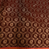 Exquisite Dark Brown And Pink Kanjivaram Silk Saree With Gold Zari Floral Weave