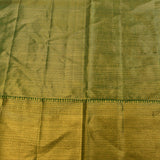 Majestic Mustard Yellow And Green Kanjivaram Silk Saree With Gold Zari Floral Jaal