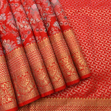 Opulent Red Kanjivaram Silk Saree With Shikargah Motifs And Traditional Zari Border