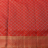 Opulent Red Kanjivaram Silk Saree With Shikargah Motifs And Traditional Zari Border