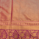 Mauve Kanjivaram Silk Saree With Purple Contrast Border And Multicolour Bird Motif