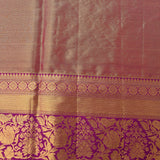 Mauve Kanjivaram Silk Saree With Purple Contrast Border And Multicolour Bird Motif