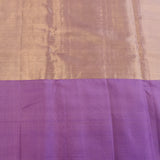 Yellow Kanjivaram Silk Saree With Mustard Pallu And Purple Peacock Zari Border