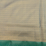 Mustard Yellow Kanjivaram Silk Saree With Teal Border And Multicolour Geometric Star Weave