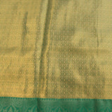 Teal Green Kanjivaram Silk Saree With Maroon Body And Gold Zari Geometric Weave