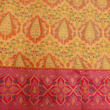 Mustard Yellow Kanjivaram Silk Saree With Pink Patola-Style Border