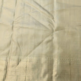 Sophisticated Muted Grey & Gold Handwoven Kanjivaram Silk Saree With Intricate Jaal Weave