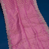 Pink Kanjivaram Saree With Gold Booti & Scalloped Floral Sequin Border