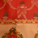 Regal Red Kanjivaram Silk Saree With Elaborate Floral Medallion Border