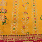 Radiant Yellow & Contrast Red Handwoven Kanjivaram Silk Saree With Traditional Shikargah Motifs