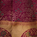 Magenta Kanjivaram Silk Saree With Gold Zari Elephant Motif Border