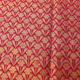 Golden Yellow Kanjivaram Silk Saree With Pink Floral Border