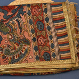 Beige Multi-Color Cotton Saree With Floral Embroidery And Border