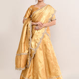 Golden Banarsi Silk Lehenga Set