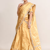 Golden Banarsi Silk Lehenga Set