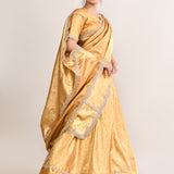 Golden Banarsi Silk Lehenga Set