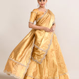 Golden Banarsi Silk Lehenga Set