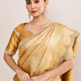 Golden Banarsi Silk Lehenga Set