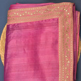 Pink Organza Designer Saree With Floral And Bird Embroidery