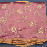 Mauve Designer Organza Tissue Embroidered Saree With Sequin Details
