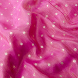 Pink Kanjivaram Saree With Gold Booti & Scalloped Floral Sequin Border