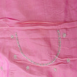 Pink Kanjivaram Saree With Gold Booti & Scalloped Floral Sequin Border