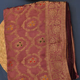 Mauve Banarasi Katan Silk Saree In Antique Gold Zari Jaal