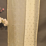 Mustard Yellow Sheer Organza Saree With Delicate Floral Buttis And Contrast Pink Gold Zari Border