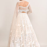 White Net Embroidered Lehenga Set